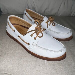 Sperry White and Tan Boat Shoes